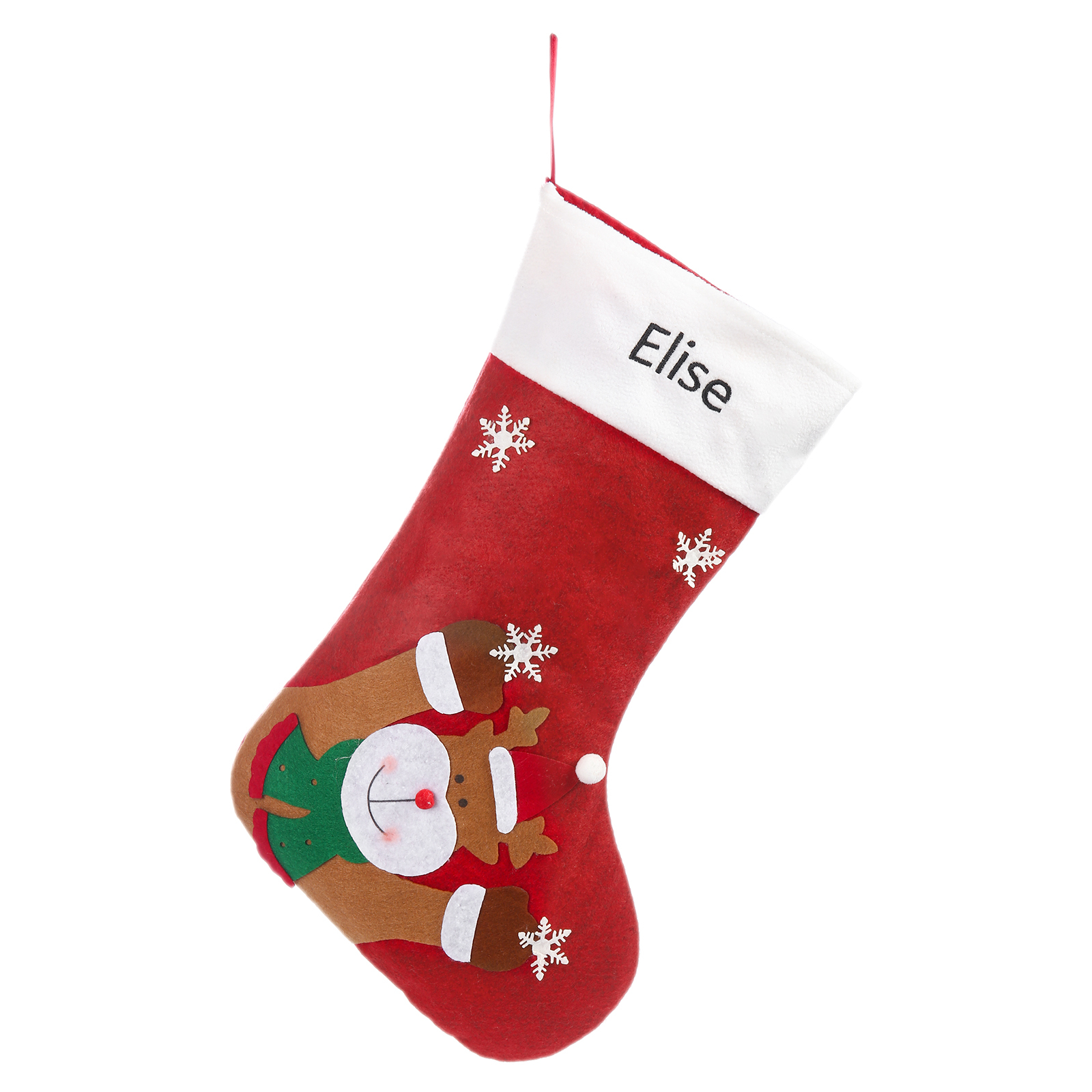 Adornos de medias navideñas con muñeco Bolsa de regalo 1 Nombre personalizado-Jessemade ES