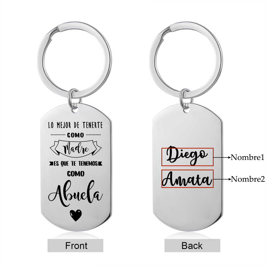 A mi abuela - Llavero 1-5 Nombres Personalizado LA MEJOR ABUELA-Jessemade ES