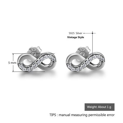 Pendientes elegantes de infinito aretes-Jessemade ES