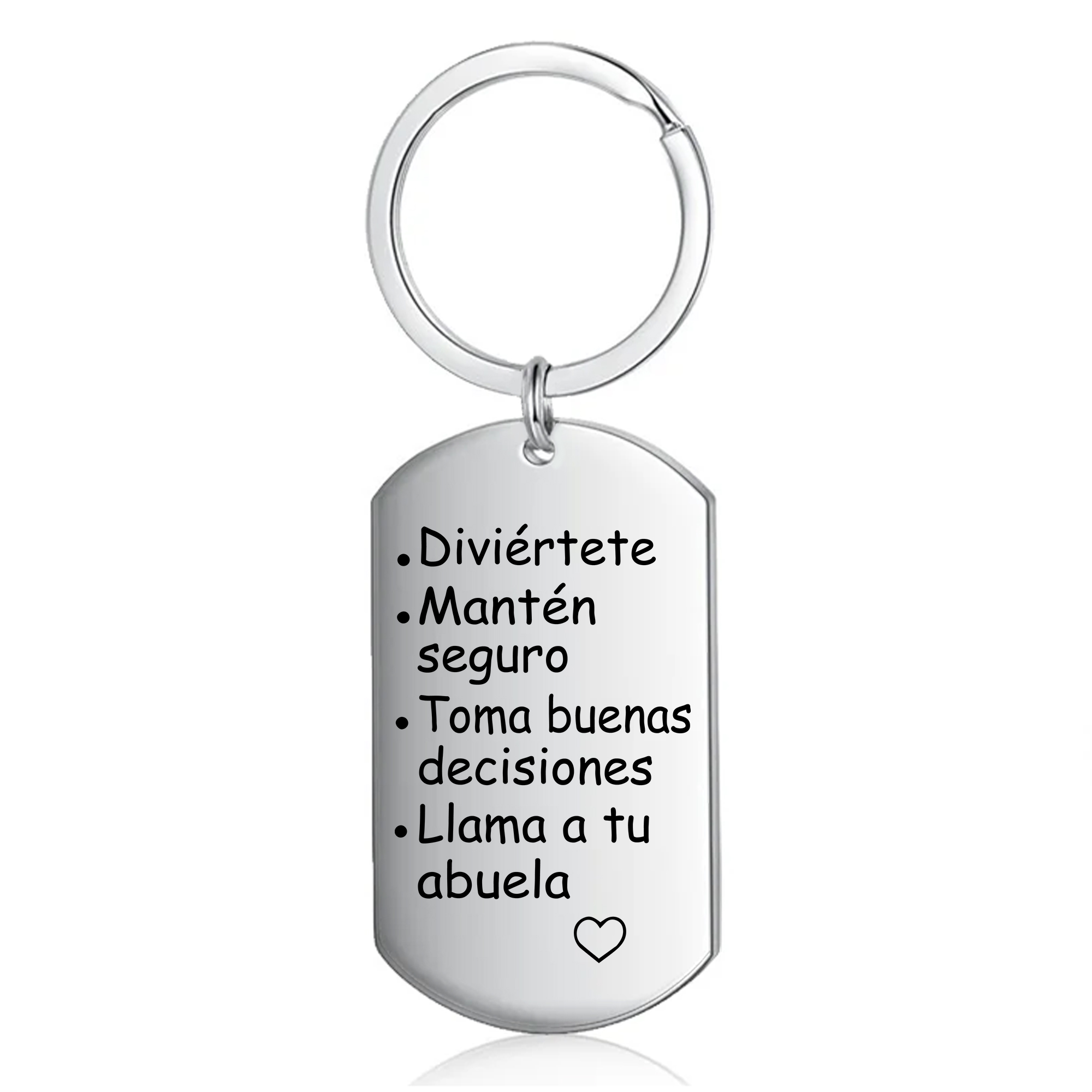 A mi hijo-Llavero de placa "Diviértete Mantén seguro" de padres y abuelos-Jessemade ES