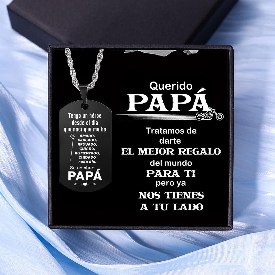 A MI PAPÁ-Collar de placa personalizada con foto-Jessemade ES