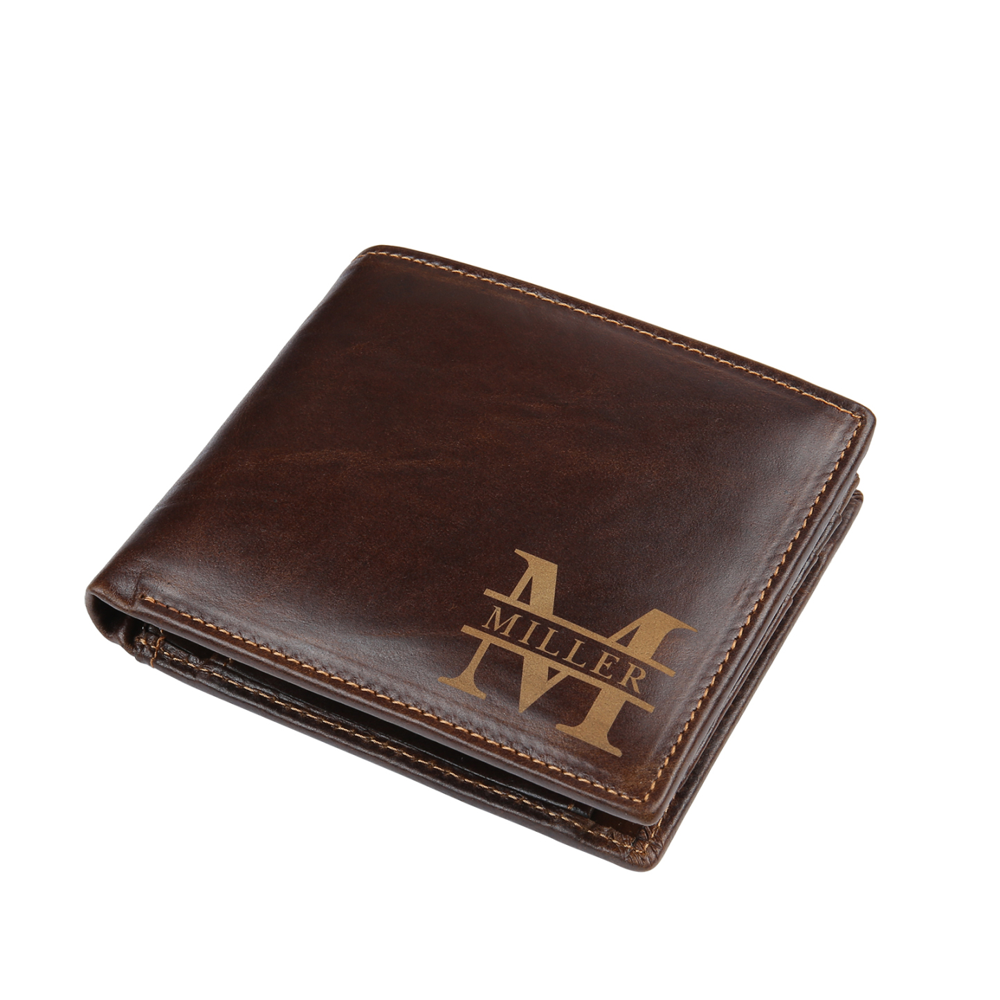 Cartera, billetera personalizada con 2 textos, 1 nombre y 1 letra monedero para hombre-Jessemade ES