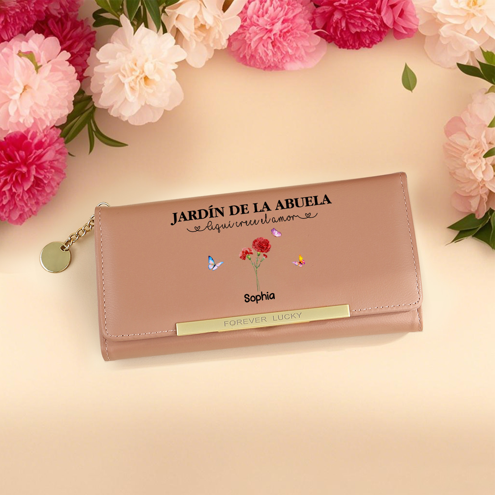 Para Abuela - Cartera Personalizado con 1-6 Flores de Nacimiento y Nombres Regalo para el Día de la Madre | Jessemade