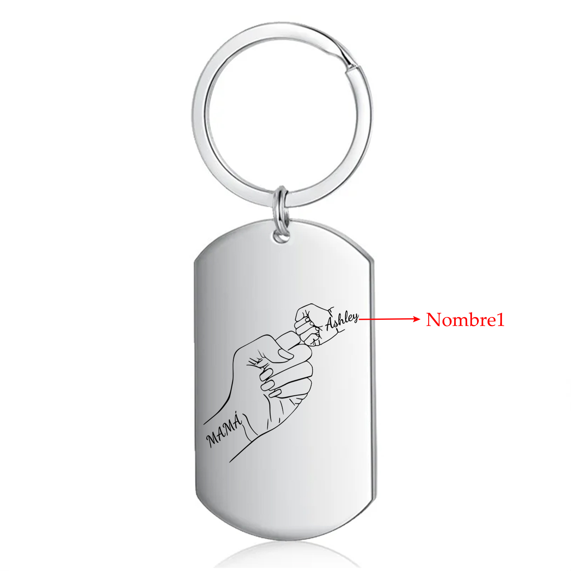 A mi mamá-Llavero 1-4 Nombres Personalizados "PUÑO CON PUÑO"-Jessemade ES
