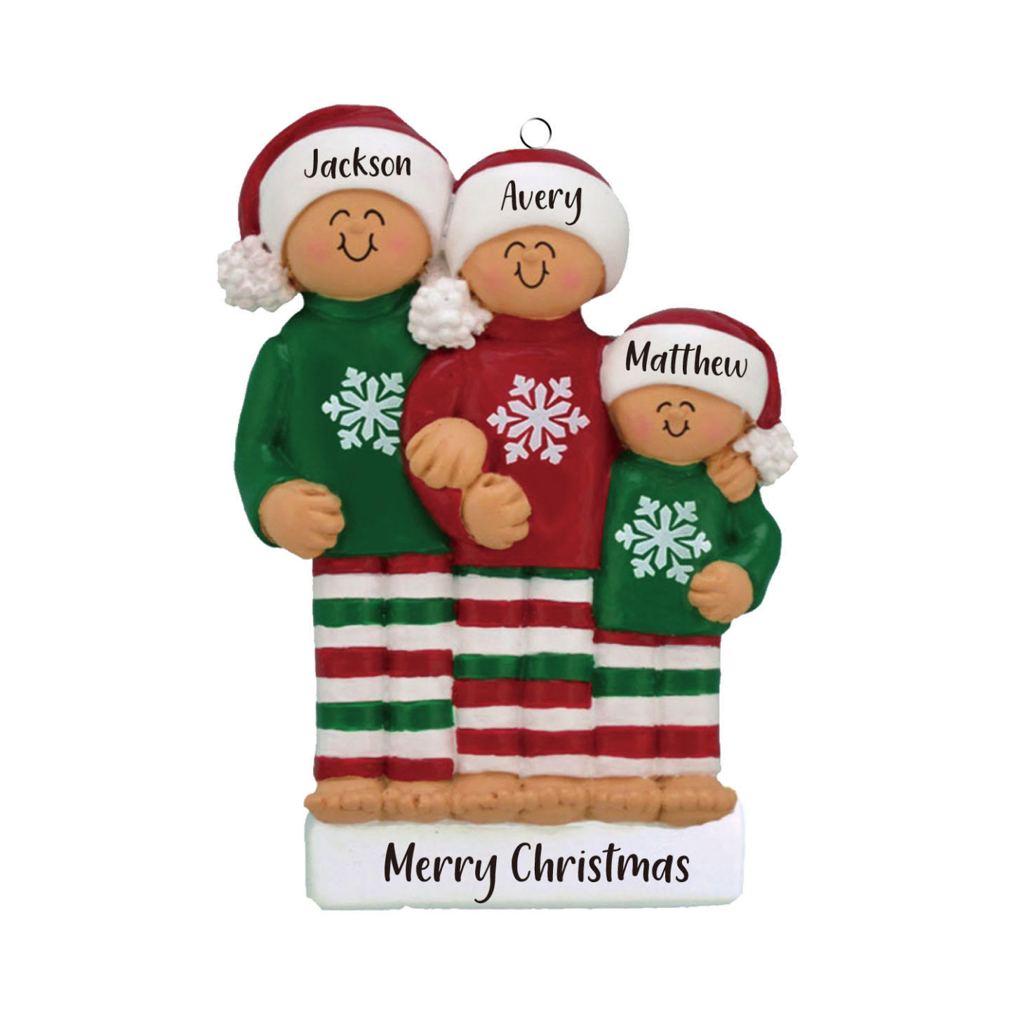 Navidad-Ornamento muñecos navideño de madera 3 nombres y 1 texto personalizados adorno del árbol