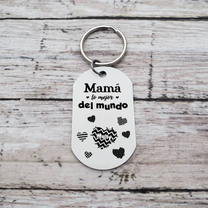 A mi mamá-Llavero 1-6 Nombres Personalizados CORAZONES-Jessemade ES