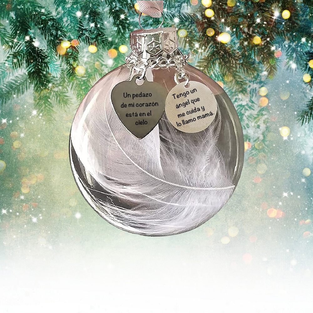 A mi madre-Bola navideña conmemorativa Adorno de Navidad con pluma 