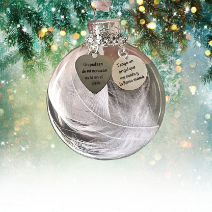 A mi madre-Bola navideña conmemorativa Adorno de Navidad con pluma 