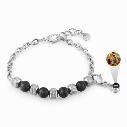 Pulsera de piedras con colgante de proyección de foto en color -Jessemade ES