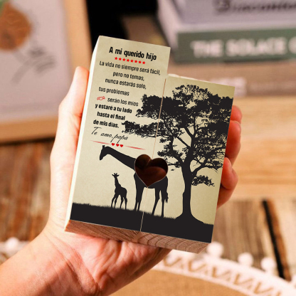 Candelero de dos piezas para hijo de papá de madera de dos piezas sin candela