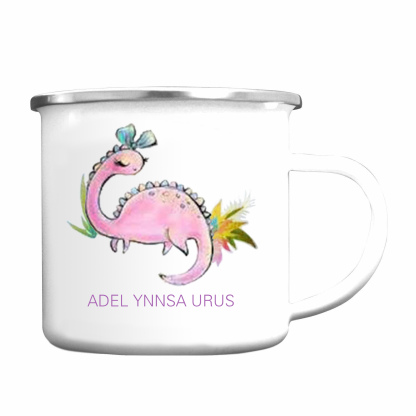 Taza con dinosaurios para niños con 1 nombre personalizado-Jessemade ES