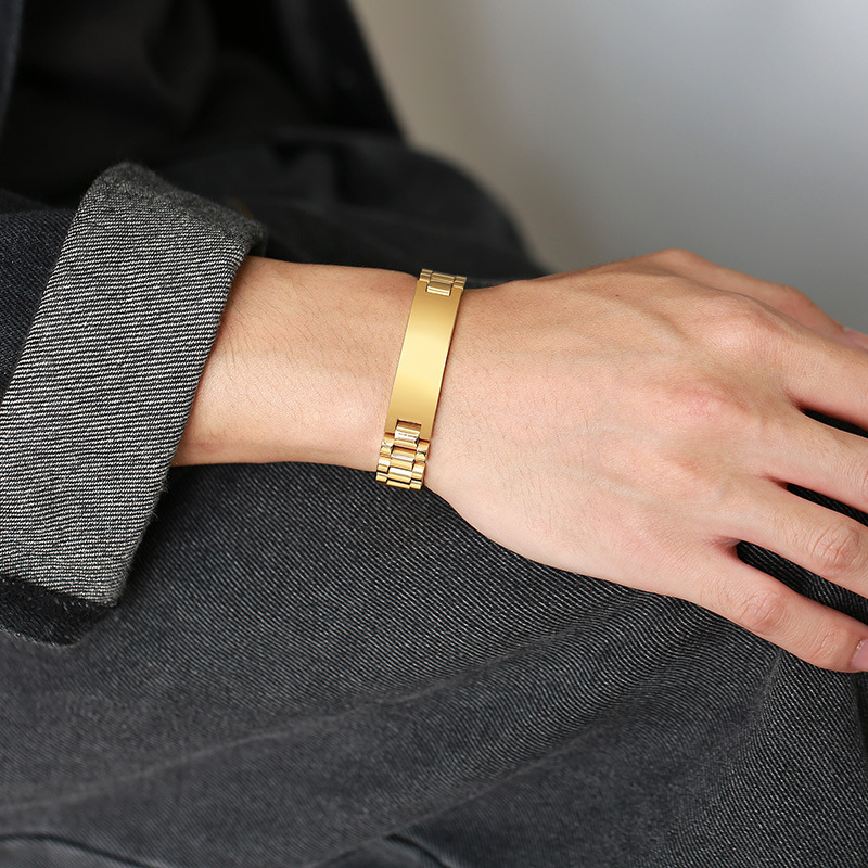 Pulseras de cadena personalizada con 1 nombre Pulsera de hombre