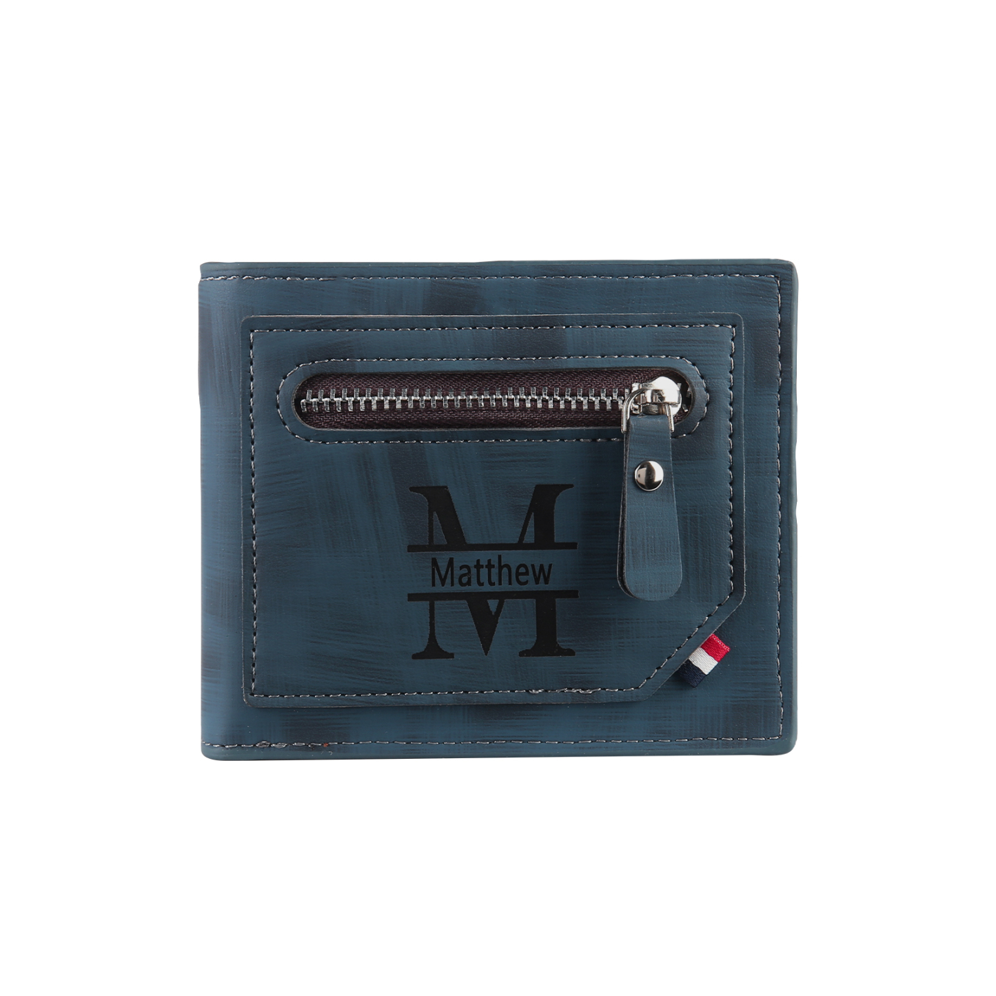 Cartera, billetera personalizada con 1 foto, 1 nombre y 1 letra monedero para hombre-Jessemade ES