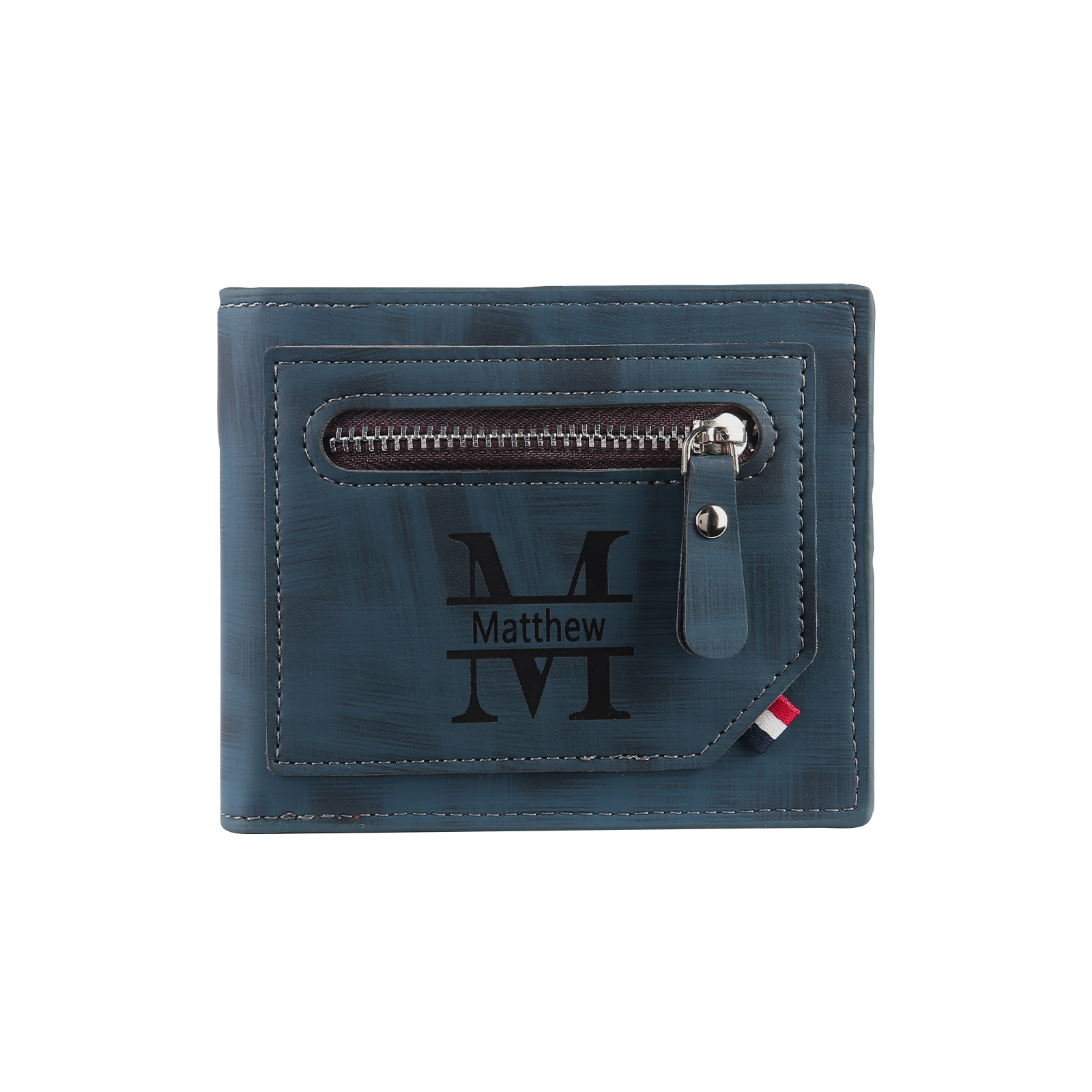 Cartera, billetera personalizada con 1 foto, 1 nombre y 1 letra monedero para hombre-Jessemade ES