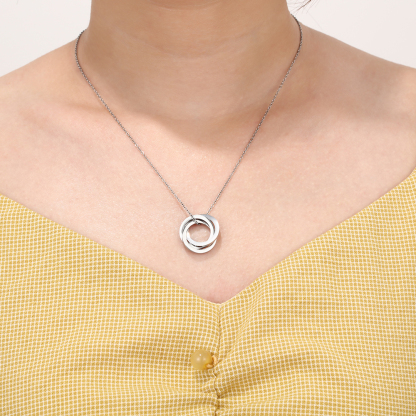Collar de aros rusos personalizado con 3 nombres-Jessemade ES