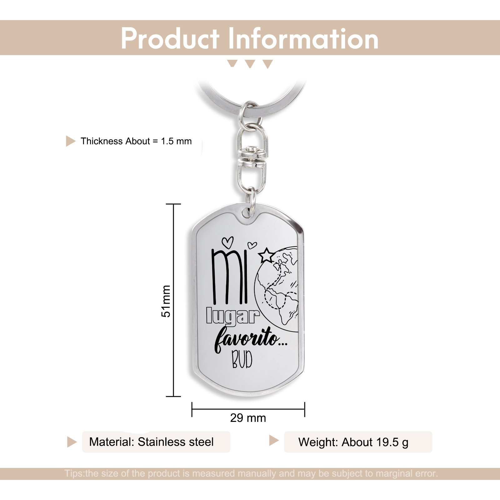 Llavero personalizado con 1 nombre para pareja unidad de llaveros-Jessemade ES