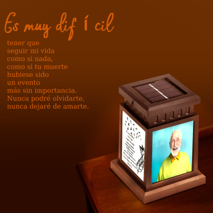 Luz Nocturna Conmemorativa Linterna con frase fijado y personalizada con nombre y 3 fotos a ser querido-Jessemade ES