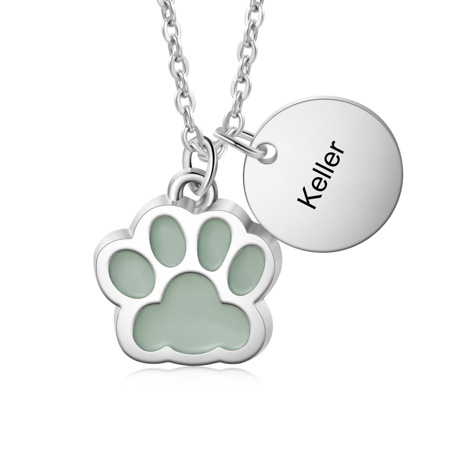 Collar para pareja de pata fluorescente con nombre personalizado-Jessemade ES