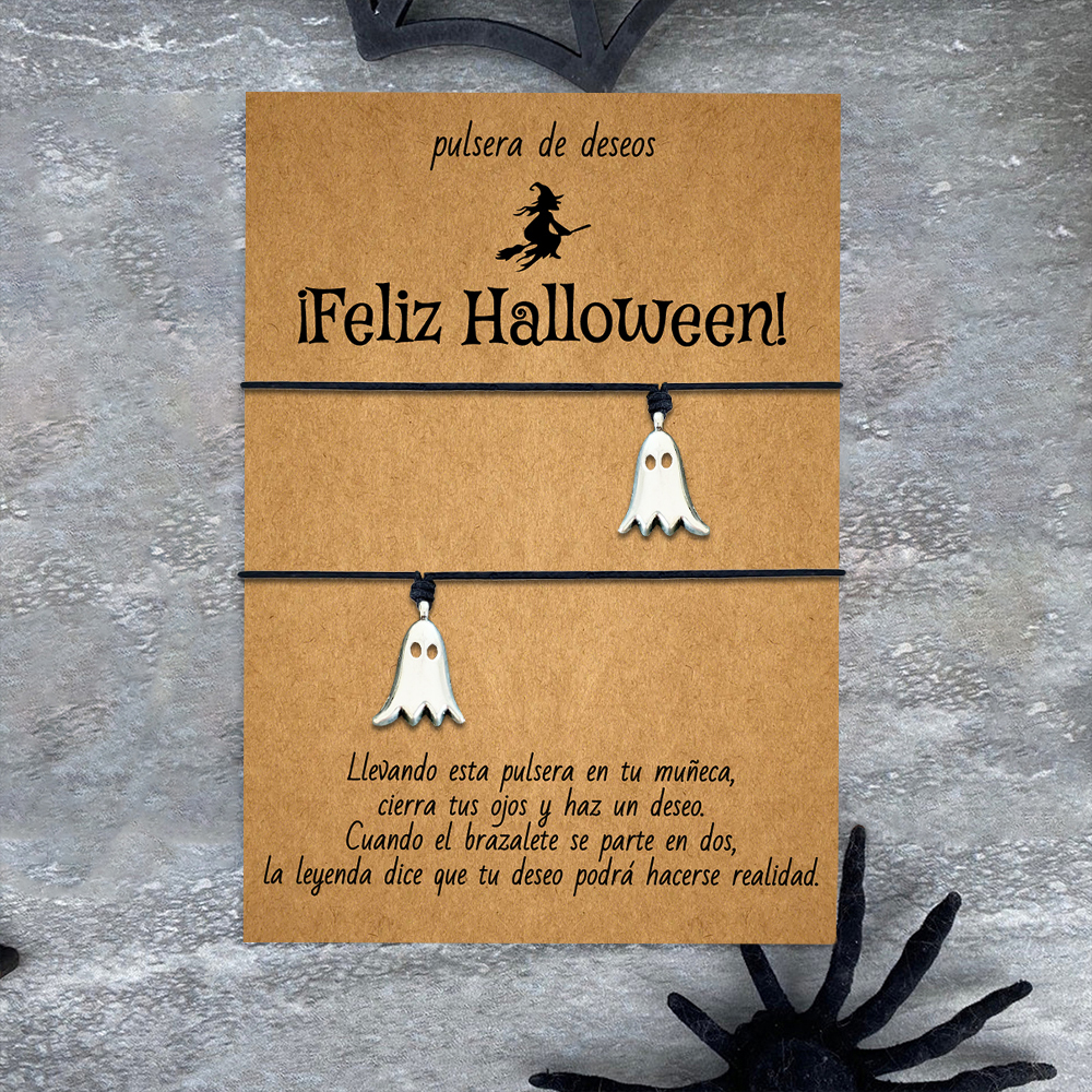 Pulsera de deseos-Unidad de 2 pulseras de fantasma👻 ¡Feliz Halloween!-Jessemade ES