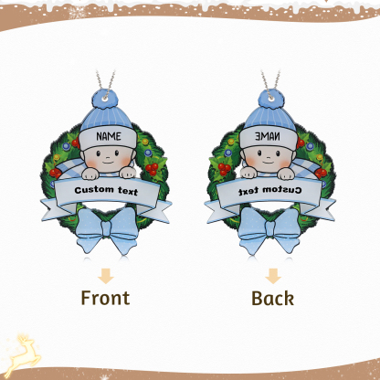 Navidad-Bebé Ornamento Navideño 1 nombre y texto personalizados