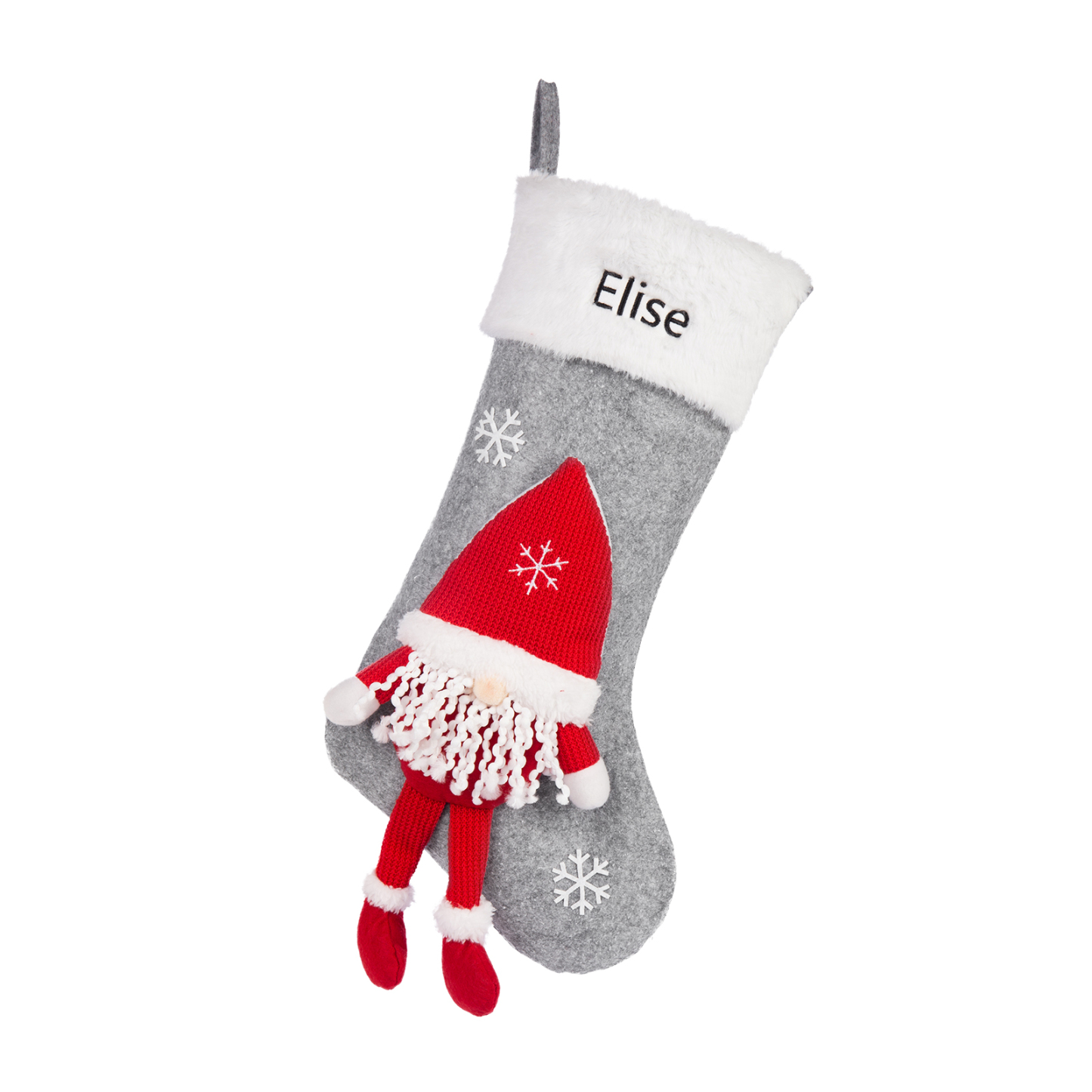 Adornos de medias navideñas con muñeco de genio Bolsa de regalo 1 Nombre personalizado-Jessemade ES