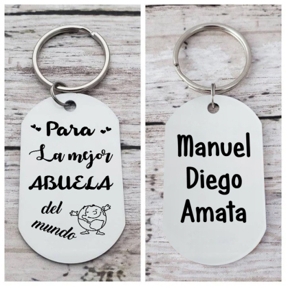 A mi abuela - Llavero 1-5 Nombres Personalizado LA MEJOR ABUELA-Jessemade ES