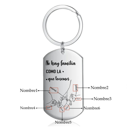 A familia-Llavero Personalizado MANOS COGIDAS 2-6 Nombres-Jessemade ES