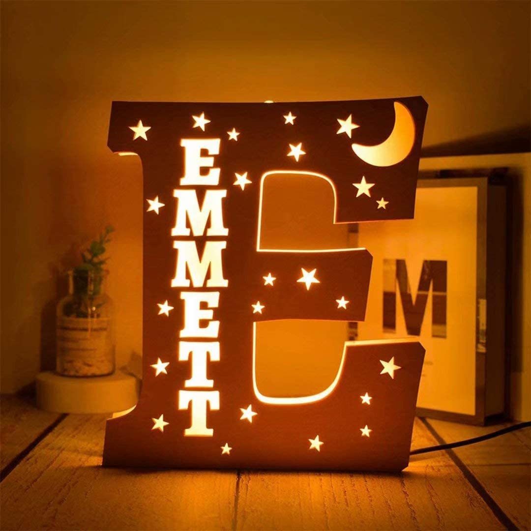 Lámpara 3D Ilusión Luz de Noche LED 26 Letras con 1 nombre personalizado-Jessemade ES