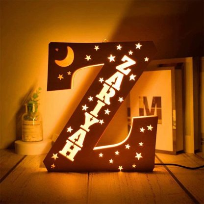 Lámpara 3D Ilusión Luz de Noche LED 26 Letras con 1 nombre personalizado-Jessemade ES