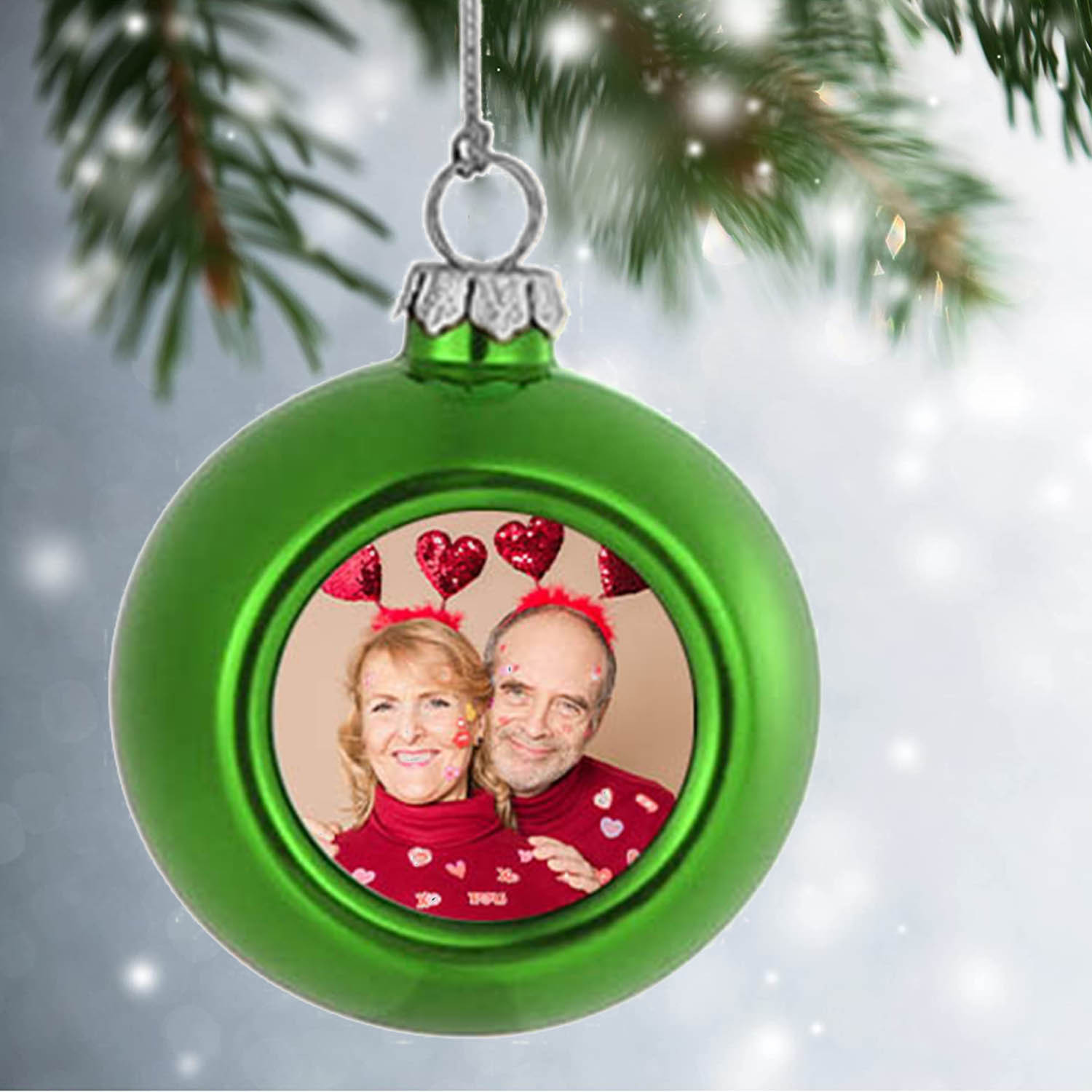 Bola navideña Adorno de Navidad 1 foto personalizada bola colorida