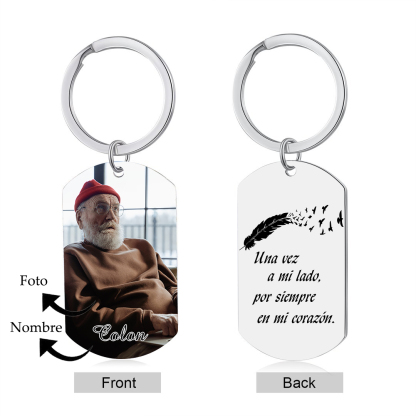 Llavero conmemorativo a un ser querido personalizado con foto y nombre-Jessemade ES