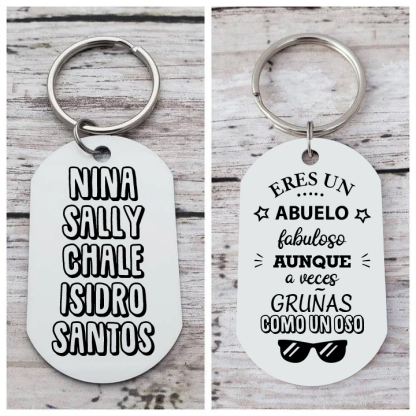 A mi abuelo-Llavero ERES UN ABUELO FABULOSO personalizado con 1-5 nombres-Jessemade ES