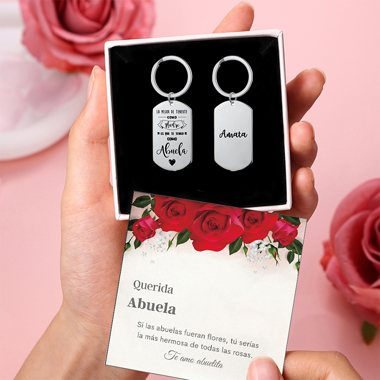 A mi abuela - Llavero 1-5 Nombres Personalizado LA MEJOR ABUELA-Jessemade ES