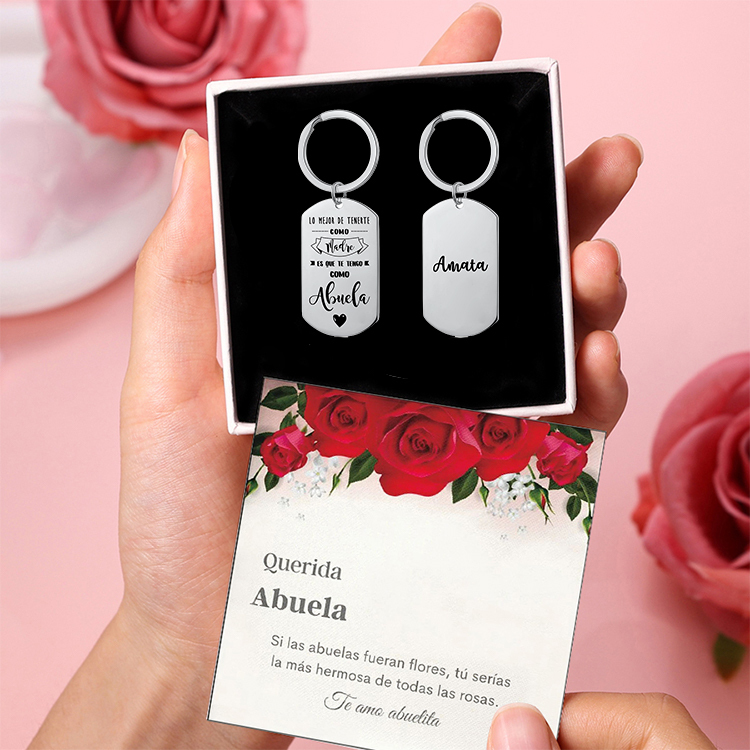 A mi abuela - Llavero 1-5 Nombres Personalizado LA MEJOR ABUELA-Jessemade ES