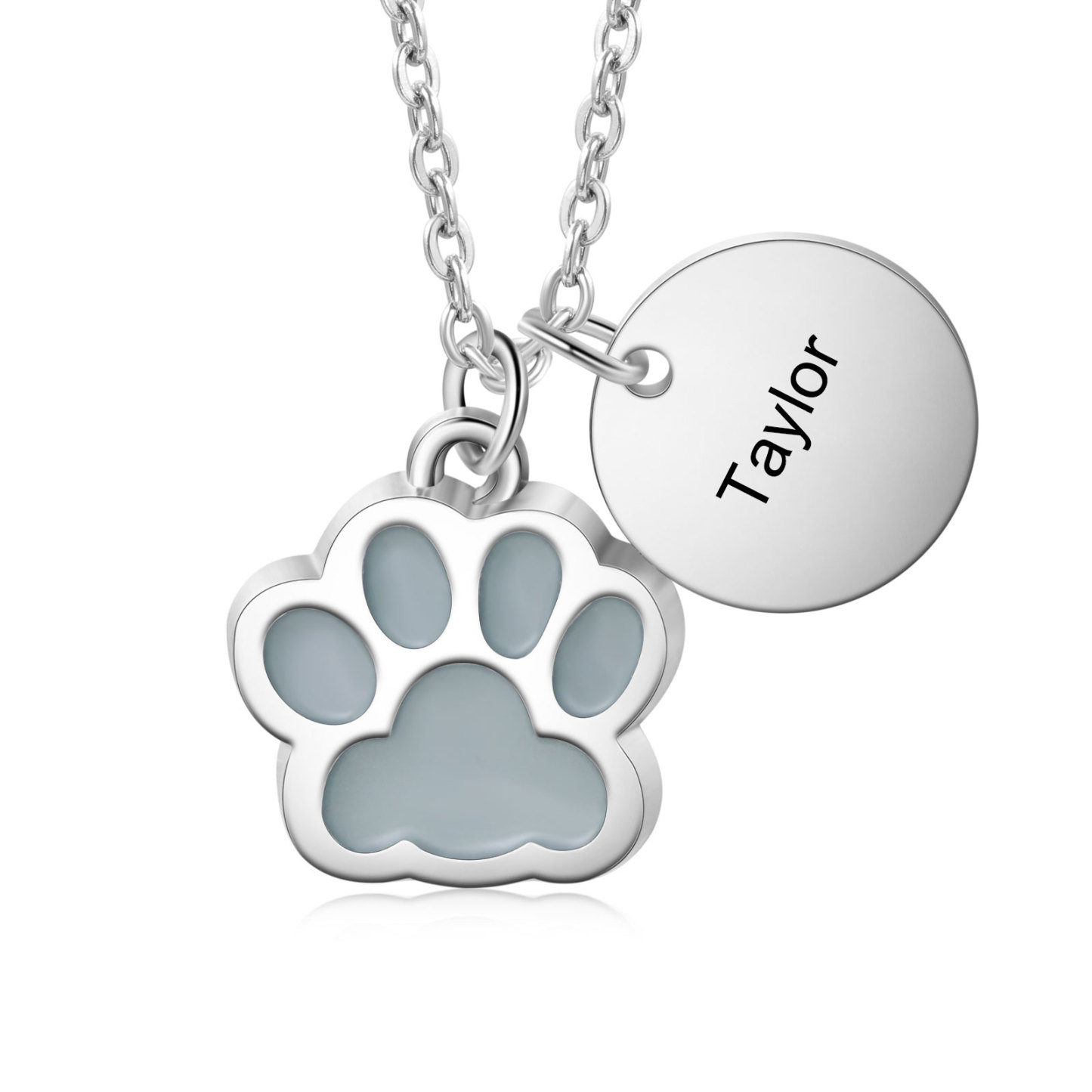 Collar para pareja de pata fluorescente con nombre personalizado-Jessemade ES
