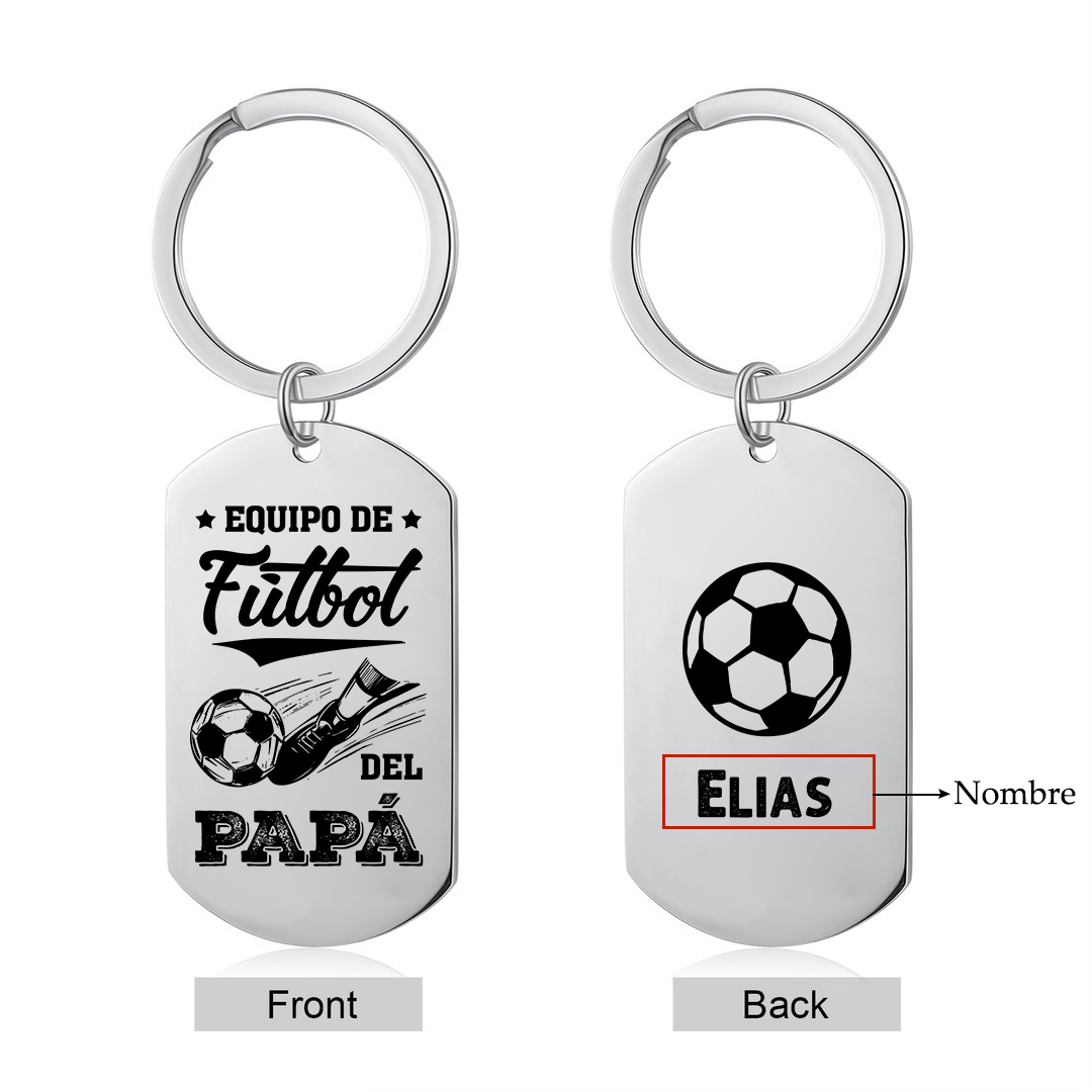 A mi papá-Llavero 1-7 Nombres Personalizados EQUIPO DE FÚTBOL DEL PAPÁ-Jessemade ES