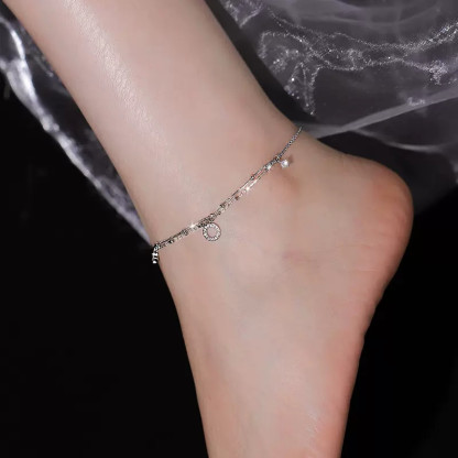 Pulsera de tobillo de doble cadena para mujer regalo de verano