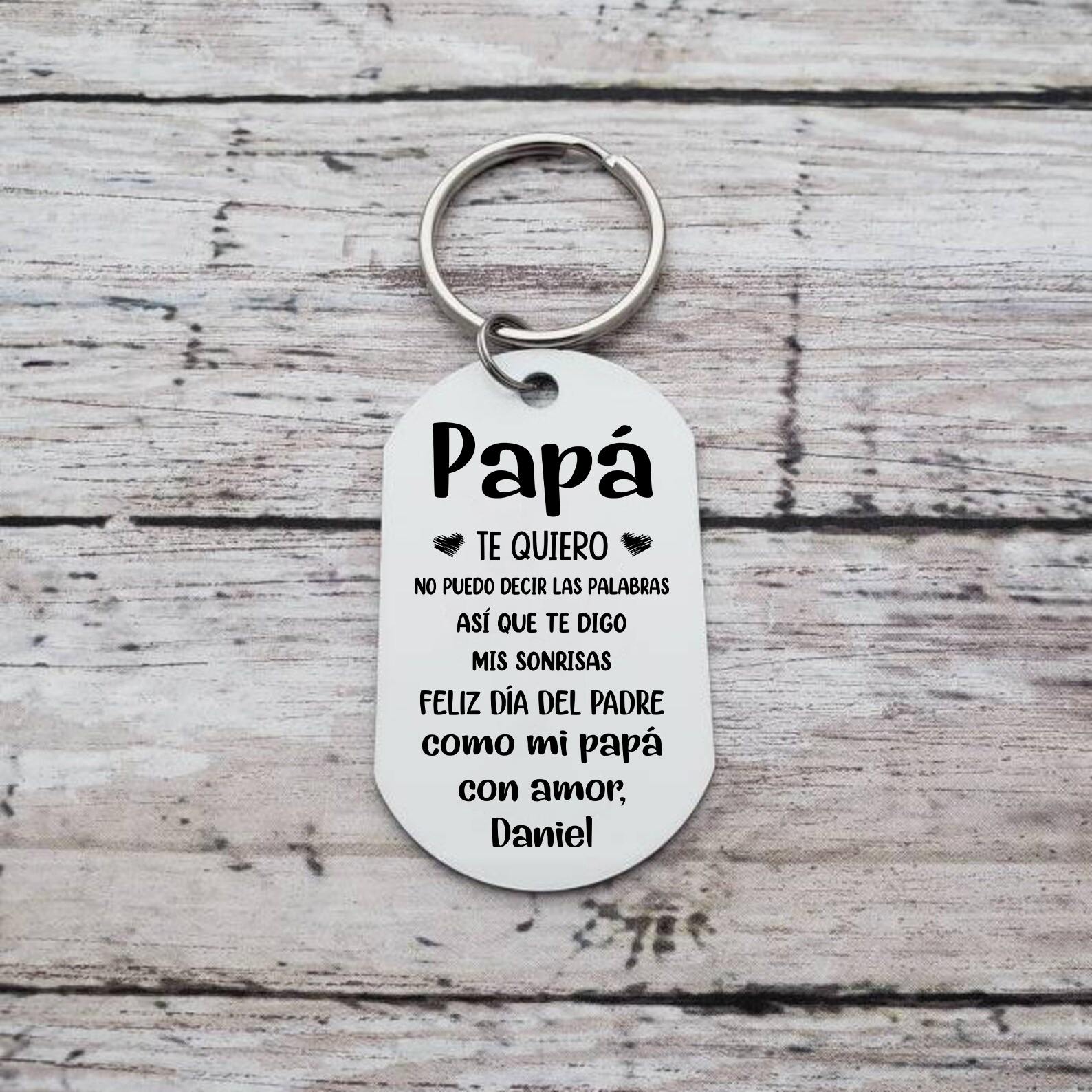A mi papá-Llavero Personalizado FELIZ DÍA DEL PADRE 1 Nombre y 1 Foto-Jessemade ES