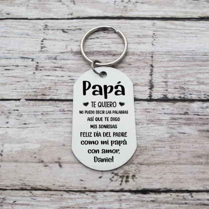 A mi papá-Llavero Personalizado FELIZ DÍA DEL PADRE 1 Nombre y 1 Foto-Jessemade ES