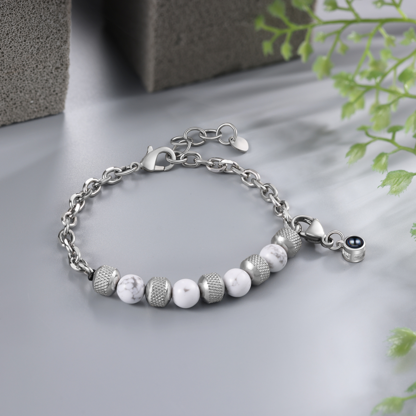 Pulsera de piedras con colgante de proyección de foto en color -Jessemade ES