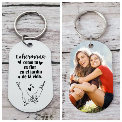 A mi hermana - Llavero con 2 nombres personalizados con foto-Jessemade ES