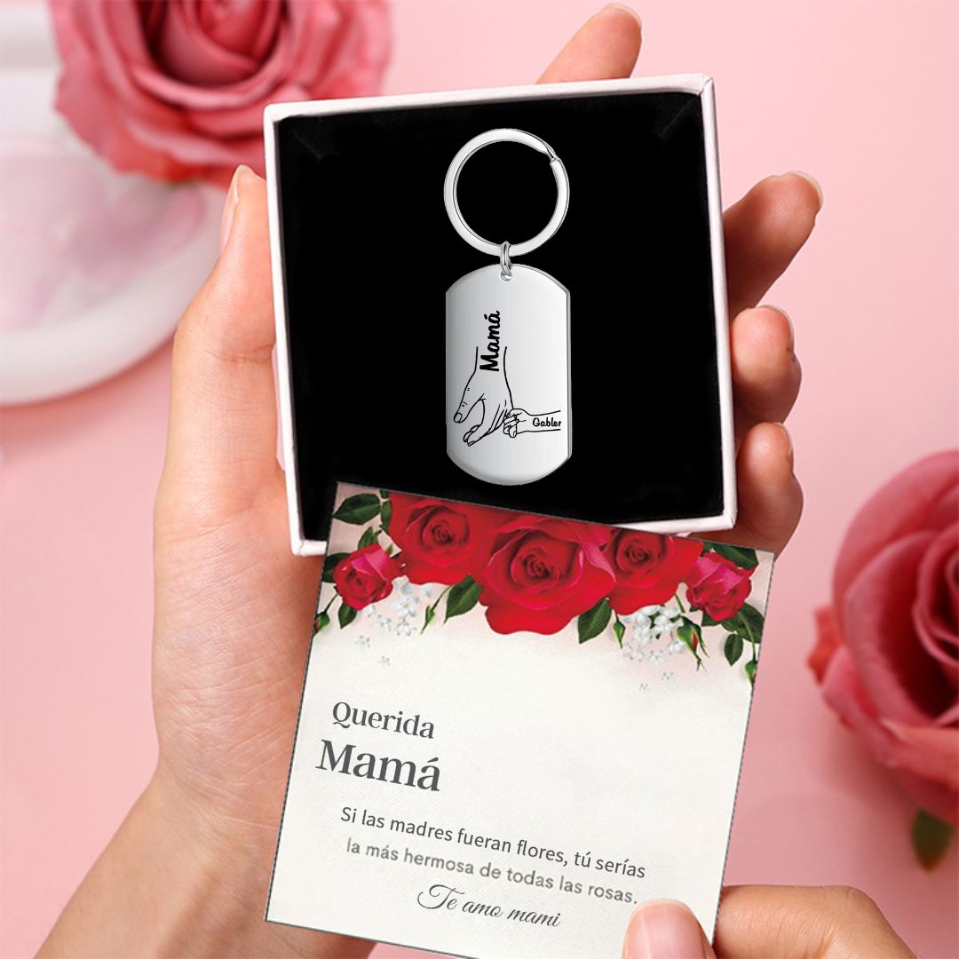 A mi mamá-Llavero 1-5 Nombres Personalizados MANOS COGIDAS-Jessemade ES