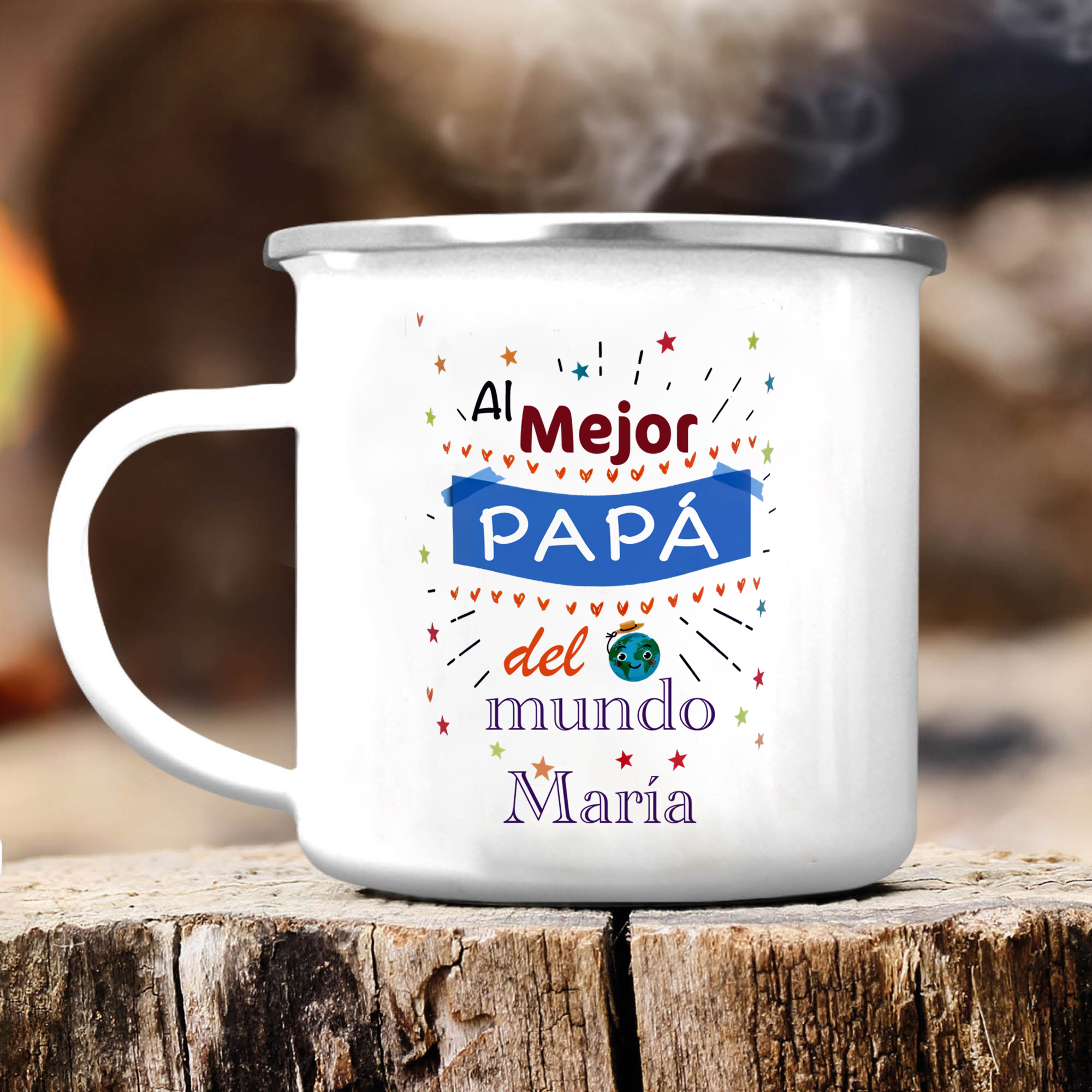 Taza para papá con 1 nombre personalizado-Jessemade ES