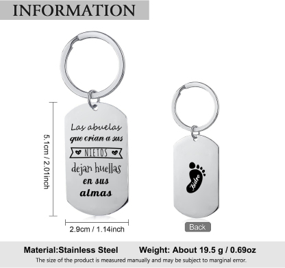 A mi abuela - Llavero 1-5 Nombres Personalizado LAS ABUELAS DEJAN HUELLAS EN NIETOS-Jessemade ES