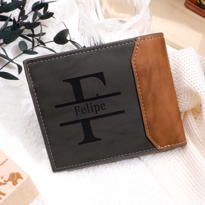 A mi papá-Cartera, billetera personalizada con 1 foto, 1 nombre y 1 letra monedero para hombre