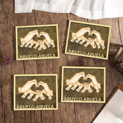 A mi abuela/abuelo-Adorno 2-8 nombres personalizados decoración de madera mano con mano-Jessemade ES
