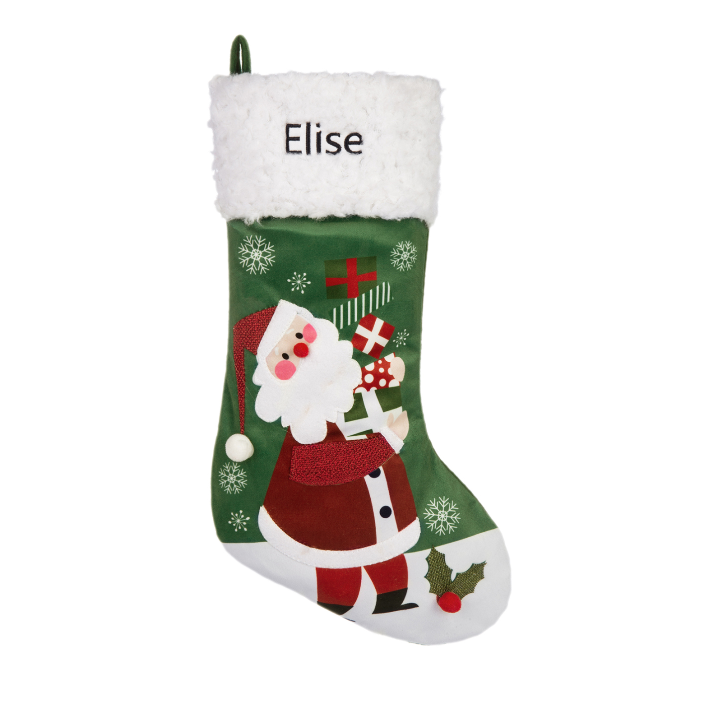 Adornos de medias navideñas de muñecos Bolsa de regalo 1 Nombre personalizado-Jessemade ES