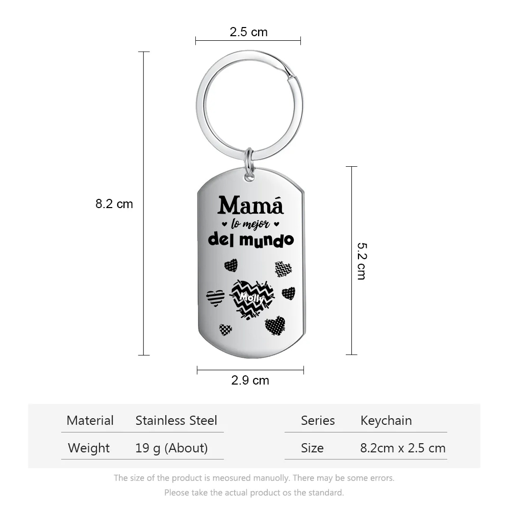 A mi mamá-Llavero 1-6 Nombres Personalizados CORAZONES-Jessemade ES