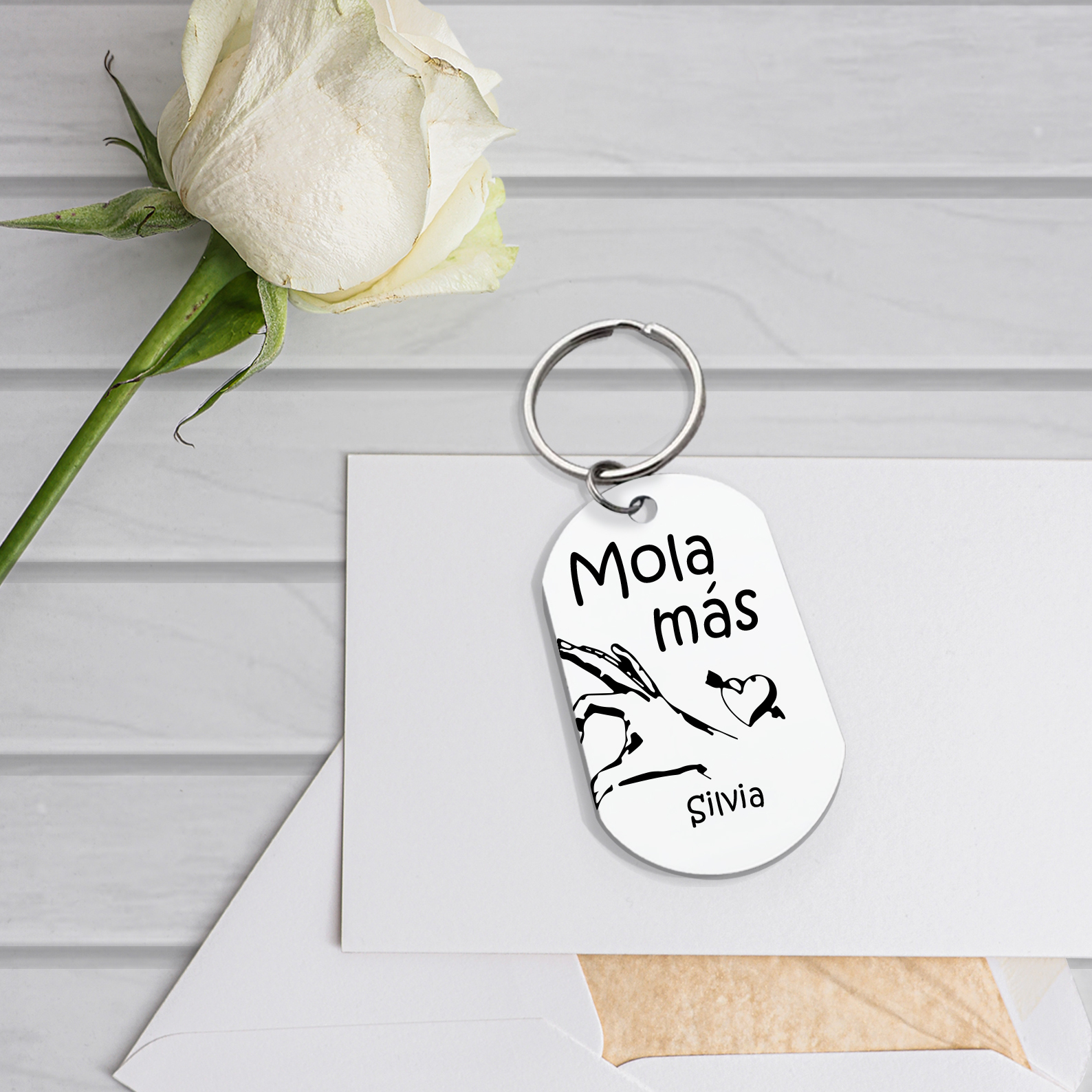 Llavero personalizado con 2 nombres para pareja unidad de llaveros