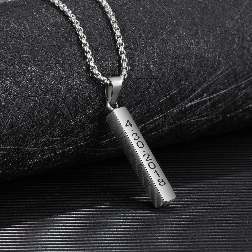Collar Barra Vertical 4 Textos Personalizados-Jessemade ES